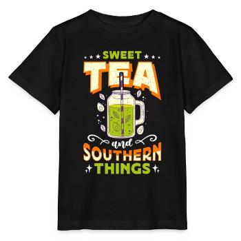 Sweet Tea And Southern Things Southern Food Lover - Stanley/Stella MINI CREATOR Kids’ T-Shirt - black - Front - Mikhail (115cm)