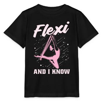 Acrobate Flexi Et Je sais qu’Il Aime Les Sports Aériens - T-shirt bio MINI CREATOR Stanley/Stella Enfant - noir - Devant - Mikhail (115cm)