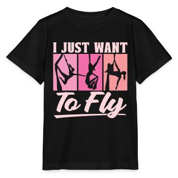 Acrobate aérienne Je veux juste voler Air Yoga Acrobates aériens - T-shirt bio MINI CREATOR Stanley/Stella Enfant - noir - Devant - Mikhail (115cm)