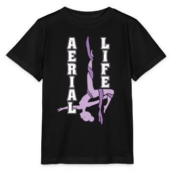 La vie aérienne aime les acrobates aériens en soie - T-shirt bio MINI CREATOR Stanley/Stella Enfant - noir - Devant - Mikhail (115cm)