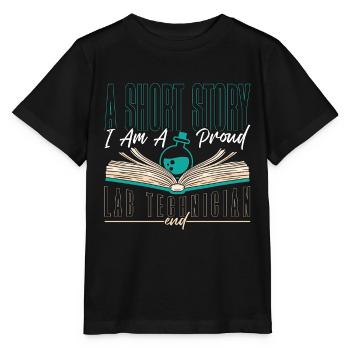 Technicien de laboratoire Une petite histoire Je suis un scientifique de laboratoire - T-shirt bio MINI CREATOR Stanley/Stella Enfant - noir - Devant - Mikhail (115cm)