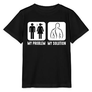 Chiropraticien Mon problème Ma solution Pictogramme Papa - T-shirt bio MINI CREATOR Stanley/Stella Enfant - noir - Devant - Mikhail (115cm)