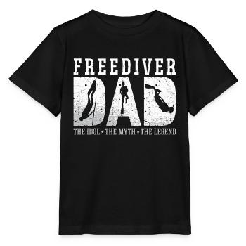 Freediving Freediver Dad The Idol The Apnea Diver - Stanley/Stella Kinder T-Shirt MINI CREATOR  - Schwarz - Vorne - Mikhail (115cm)