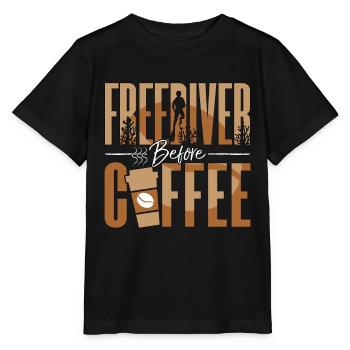 Freediving Freediver Before Coffee Diving Lover - Stanley/Stella Kinder T-Shirt MINI CREATOR  - Schwarz - Vorne - Mikhail (115cm)