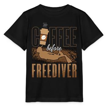 Freediving Coffee Before Apnea Diver Coffee Lover - Stanley/Stella Kinder T-Shirt MINI CREATOR  - Schwarz - Vorne - Mikhail (115cm)