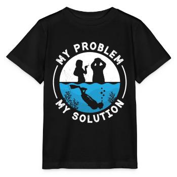 Freediving My Problem My Pictogram Dad Mom Diving - Stanley/Stella Kinder T-Shirt MINI CREATOR  - Schwarz - Vorne - Mikhail (115cm)