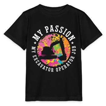 Opérateur d’excavatrice Ma passion Mon opérateur d’excavatrice - T-shirt bio MINI CREATOR Stanley/Stella Enfant - noir - Devant - Mikhail (115cm)