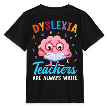 Funny Dyslexia Awareness - Stanley/Stella MINI CREATOR Kids’ T-Shirt - black - Front - Mikhail (115cm)