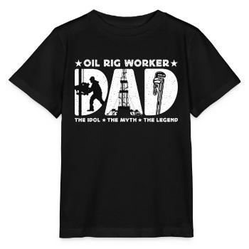 Papa d’ouvrier de plate-forme pétrolière L’idole Forage de l’industrie pétrolière - T-shirt bio MINI CREATOR Stanley/Stella Enfant - noir - Devant - Mikhail (115cm)