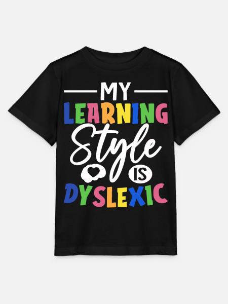 Funny Dyslexia Awareness - Stanley/Stella MINI CREATOR Kids’ T-Shirt - black