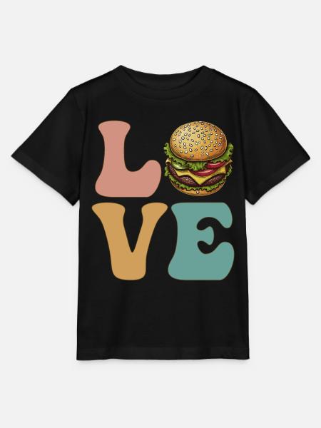 Hamburger Cheeseburger - Stanley/Stella Kinder T-Shirt MINI CREATOR - Schwarz
