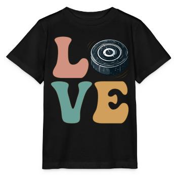 Hockeyspieler Puck - Stanley/Stella Kinder T-Shirt MINI CREATOR  - Schwarz - Vorne - Mikhail (115cm)