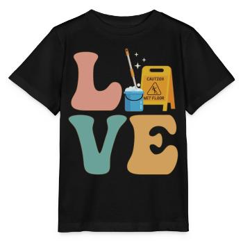 Gardien Gardien Nettoyant - T-shirt bio MINI CREATOR Stanley/Stella Enfant - noir - Devant - Mikhail (115cm)