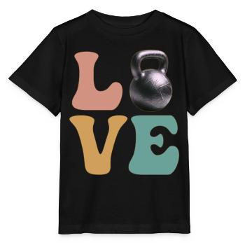 Kettlebell Lifting Gym Workout - Stanley/Stella MINI CREATOR Kids’ T-Shirt - black - Front - Mikhail (115cm)