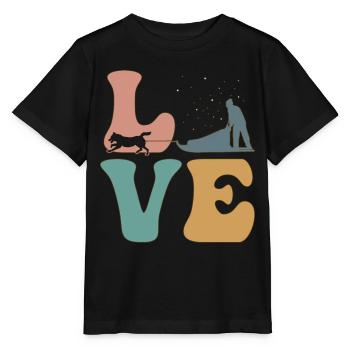 Mushing Sled Dog Sled Dog Handler - Stanley/Stella MINI CREATOR Kids’ T-Shirt - black - Front - Mikhail (115cm)