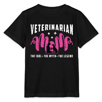 Maman vétérinaire L’idole Le mythe Le vétérinaire - T-shirt bio MINI CREATOR Stanley/Stella Enfant - noir - Devant - Mikhail (115cm)