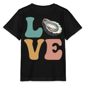 Austernschalen Meeresfrüchte - Stanley/Stella Kinder T-Shirt MINI CREATOR  - Schwarz - Vorne - Mikhail (115cm)
