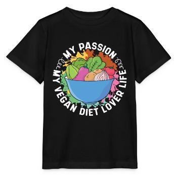 Vegan Diet Lover My Passion My Veganism Meatless - Stanley/Stella MINI CREATOR Kids’ T-Shirt - black - Front - Mikhail (115cm)