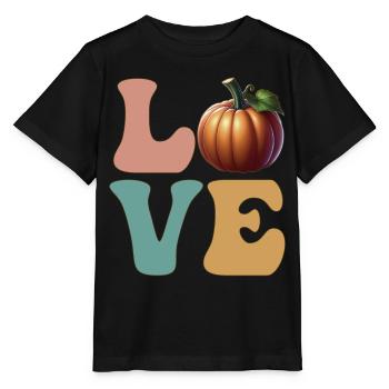 Pumpkin Jack O Lantern Thanksgiving Halloween - Stanley/Stella MINI CREATOR Kids’ T-Shirt - black - Front - Mikhail (115cm)