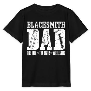 Papa forgeron L’idole Le mythe Le forgeron - T-shirt bio MINI CREATOR Stanley/Stella Enfant - noir - Devant - Mikhail (115cm)