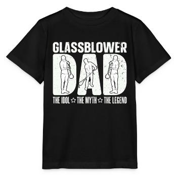 Souffleur de verre Papa L’idole Le mythe Le verrier - T-shirt bio MINI CREATOR Stanley/Stella Enfant - noir - Devant - Mikhail (115cm)