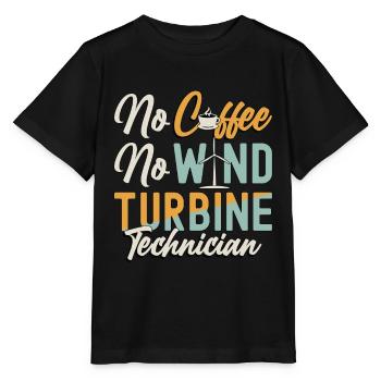 Wind Turbine Tech No Coffee Moulin à vent Amateur de café - T-shirt bio MINI CREATOR Stanley/Stella Enfant - noir - Devant - Mikhail (115cm)