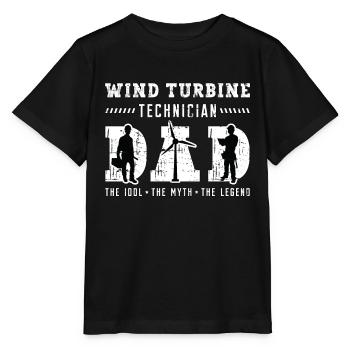 Wind Turbine Technician Dad The Idol The Windmill - Stanley/Stella Kinder T-Shirt MINI CREATOR  - Schwarz - Vorne - Mikhail (115cm)