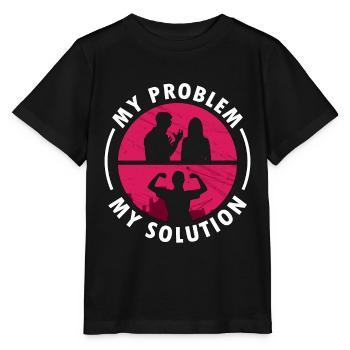Ferronnier d’acier Mon problème Mon pictogramme Maman métallurgiste - T-shirt bio MINI CREATOR Stanley/Stella Enfant - noir - Devant - Mikhail (115cm)