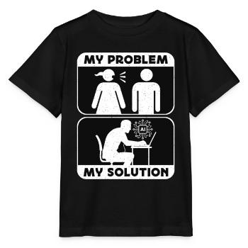 Artificial Intelligence My Problem Pictogram Dad - Stanley/Stella MINI CREATOR Kids’ T-Shirt - black - Front - Mikhail (115cm)