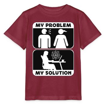 Intelligence Artificielle Mon Problème Pictogramme Maman - T-shirt bio MINI CREATOR Stanley/Stella Enfant - bordeaux - Devant - Kain (125cm)