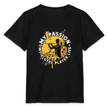 Flutes Player My Passion My Flutes Player Woodwind - Stanley/Stella Kinder T-Shirt MINI CREATOR  - Schwarz - Vorne - Mikhail (115cm)