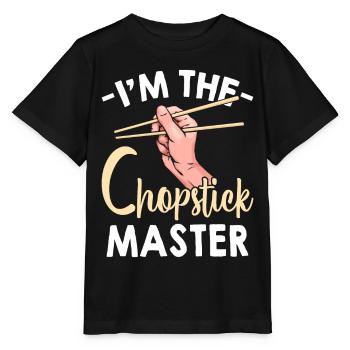 Asian-American chopsticks - Stanley/Stella MINI CREATOR Kids’ T-Shirt - black - Front - Mikhail (115cm)
