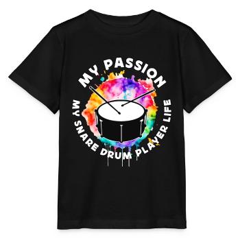 Joueur de caisse claire Ma passion Ma fanfare - T-shirt bio MINI CREATOR Stanley/Stella Enfant - noir - Devant - Mikhail (115cm)
