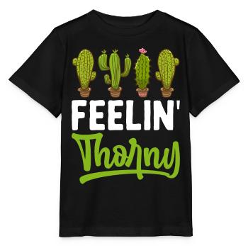 Funny Succulent Cactus - Stanley/Stella MINI CREATOR Kids’ T-Shirt - black - Front - Mikhail (115cm)