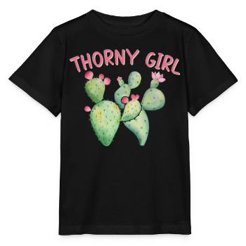 Funny Cactus Succulents Gardening - Stanley/Stella MINI CREATOR Kids’ T-Shirt - black - Front - Mikhail (115cm)