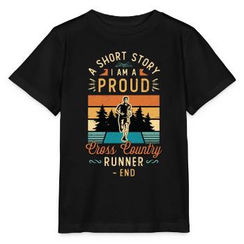 Coureur de cross-country Une petite histoire Je suis coureur de cross-country - T-shirt bio MINI CREATOR Stanley/Stella Enfant - noir - Devant - Mikhail (115cm)