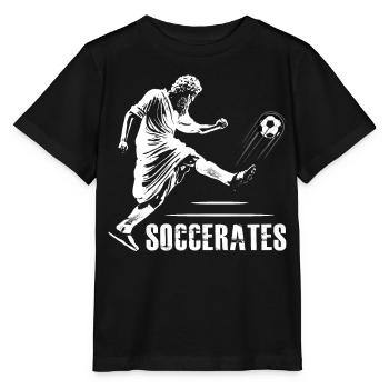 Lustige Philosophie Theorie Fußball Sokrates Griec - Stanley/Stella Kinder T-Shirt MINI CREATOR  - Schwarz - Vorne - Mikhail (115cm)