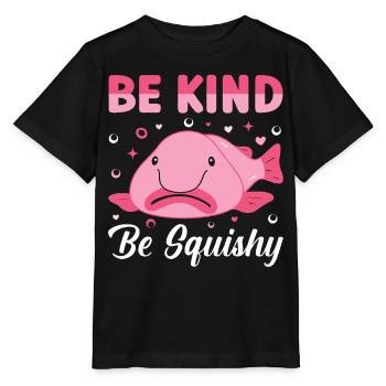 Lustiger Blobfisch Meerestier - Stanley/Stella Kinder T-Shirt MINI CREATOR  - Schwarz - Vorne - Mikhail (115cm)