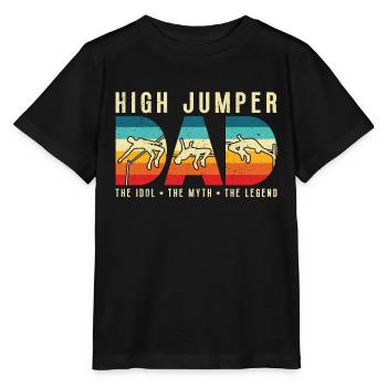 Papa Sauteur En Hauteur L’Idole Le Mythe Le Saut En Hauteur - T-shirt bio MINI CREATOR Stanley/Stella Enfant - noir - Devant - Mikhail (115cm)
