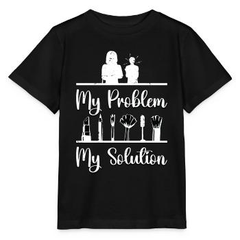 Maquilleuse Mon problème Mon pictogramme Maman Papa - T-shirt bio MINI CREATOR Stanley/Stella Enfant - noir - Devant - Mikhail (115cm)
