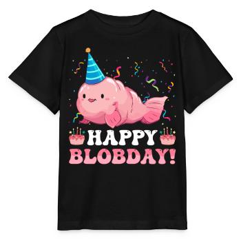 Drôle Blobfish Anniversaire Créature De La Mer - T-shirt bio MINI CREATOR Stanley/Stella Enfant - noir - Devant - Mikhail (115cm)