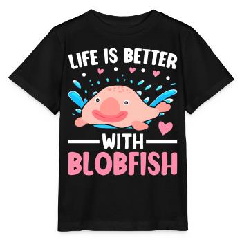 Funny sea creature - Stanley/Stella MINI CREATOR Kids’ T-Shirt - black - Front - Mikhail (115cm)