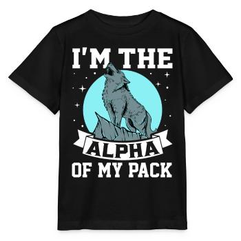 Drôle de loup mâle alpha - T-shirt bio MINI CREATOR Stanley/Stella Enfant - noir - Devant - Mikhail (115cm)