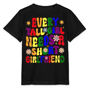 Lesbische Mädchen LGBTQ - Stanley/Stella Kinder T-Shirt MINI CREATOR  - Schwarz - Vorne - Mikhail (115cm)