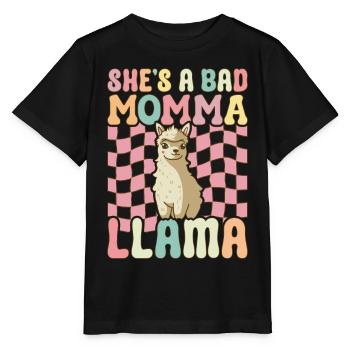 Mama Llama - Stanley/Stella MINI CREATOR Kids’ T-Shirt - black - Front - Mikhail (115cm)