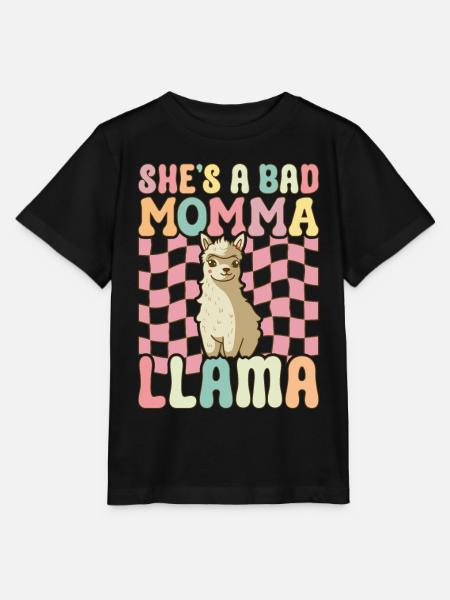 Mama Llama - Stanley/Stella Kinder T-Shirt MINI CREATOR - Schwarz