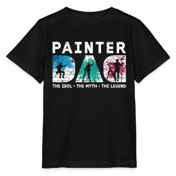 Peintre Papa L’idole Le mythe Le peintre en bâtiment - T-shirt bio MINI CREATOR Stanley/Stella Enfant - noir - Devant - Mikhail (115cm)