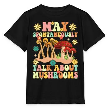 Groovy Pilzjagd - Stanley/Stella Kinder T-Shirt MINI CREATOR  - Schwarz - Vorne - Mikhail (115cm)