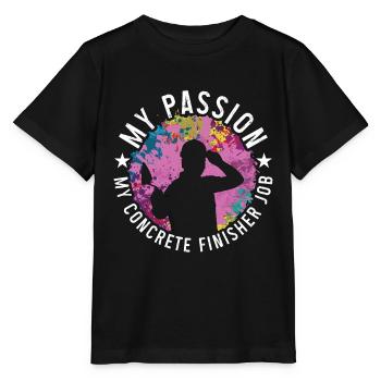 Finisseur de béton Ma passion Ma maçonnerie de béton - T-shirt bio MINI CREATOR Stanley/Stella Enfant - noir - Devant - Mikhail (115cm)
