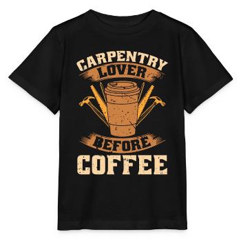 Carpentry Lover Before Woodworker Coffee Lover - Stanley/Stella MINI CREATOR Kids’ T-Shirt - black - Front - Mikhail (115cm)
